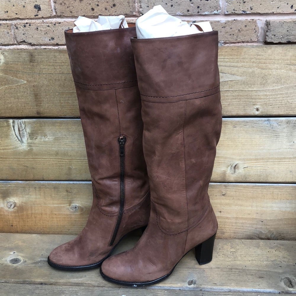 J Crew Leather High Heeled Boots